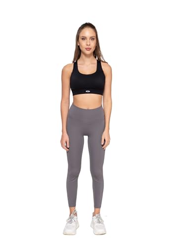 Image of STRCH Women's High Rise Leggings with Side Pocket | Nylon Stretch Gym Tights | Workout, Yoga, Running & Training Activewear | Ankle Length