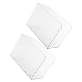 SHOWERORO 2pcs Acrylic Bookends Book Display Stand Desk Organizer Magazine File Holder