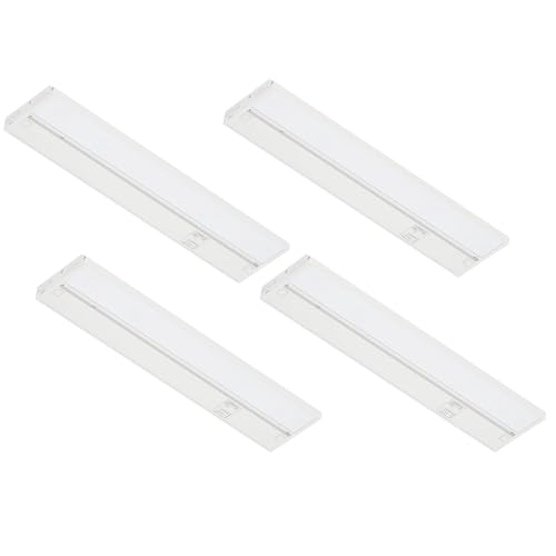 Image of Inlight Lagom 12 inch Direct Wire Dimmable LED Under Cabinet Lights, 4 Light Pack, Selectable 2700K /4000K /5000K, Selectable Brightness, White Finish, UC0112WH274