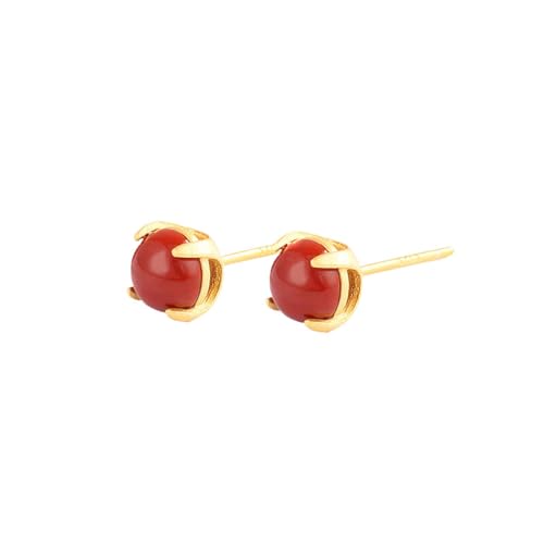 Boucles d'oreilles agate rouge dos plat pour femmes et filles
