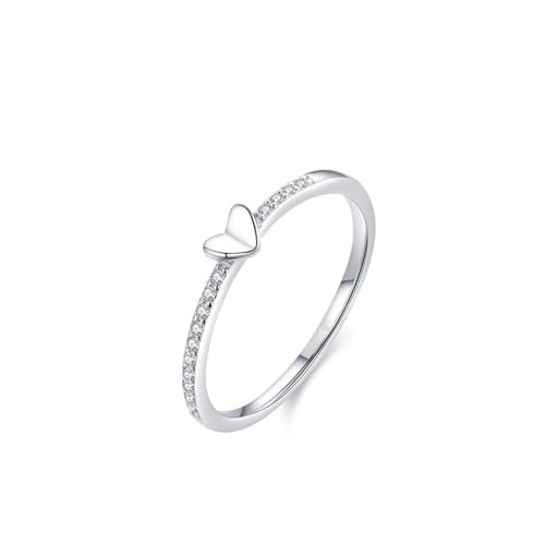 Tolldek Anillo de compromiso de platino 950, anillos de amistad con diamante de oro auténtico, PT950, talla 61 (19,4)