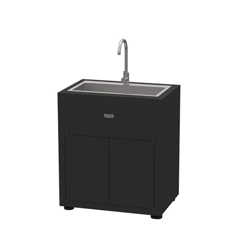 LE MARQUIER Meuble avec Evier Integre, 80 X 55 cm Noir