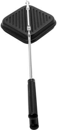 CROCMART Nonstick Sandwich Bread Toaster for Gas Burner Stove (Colour Black) (Black - Toaster), Standard