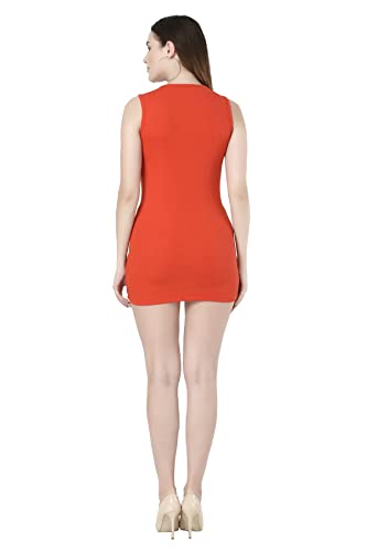 Image of FF Women's Bodycon Short Dress | Sleeveless Round Neck Mini Dress | Women Casual Dresses for Summer