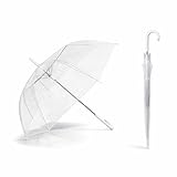 Meteorwi Home - Paraguas Transparente Automático con 8 Varillas Antiviento, Diseño Clásico y Elegante para Hombre y Mujer.