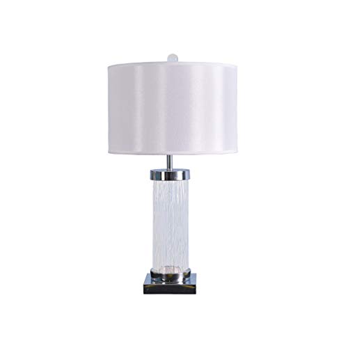 Preisvergleich Produktbild DIAOD Klar Wasserzeichen-Glaskristallzylinder Tischlampe Weiß Lampshade LED-Schreibtischlampe Nachttischlampe Startseite