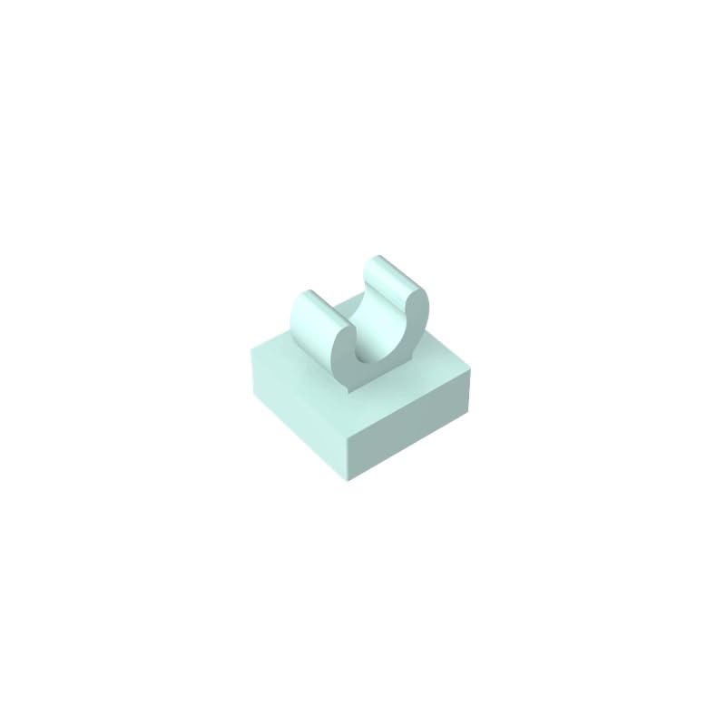 Gobricks 15712 Hinge Plate Tile Special 1x1 with Clip with Rounded Edges 50 Pieces GDS-818 Compatible with Lego Building Blocks Color:Light Aqua — image 1