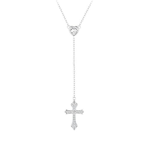 Collier Foi Coeur en argent sterling et oxydes de zirconium scintillants