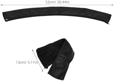 FELTECHELECTR 4pcs Non-Slip Pu Leather Stroller Handlebar Cover Protector 20.4 Inch Ergonomic Pushchair Armrest Sleeve Replacement Handle Grip for Long Outdoor Strolls Black - 1
