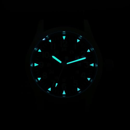 Militado ML05 ML05B 38mm Vintage Field Watches for Men, VH31 Sweep Hands/515/Miyota Super 2035 Quartz Movement Watch, Domed Sapphire Crystal AR Coating, C3 Super Luminous, 100M Waterproof