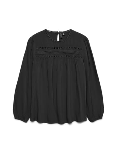 VERO MODA Vmdebbie Ls Pleat Top WVN GA Noos, Noir, M