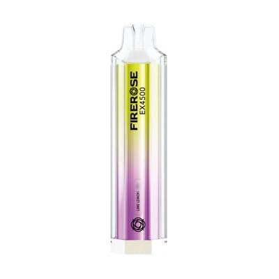 Elux FireRose EX4500, Disposable Vape 4500 Puffs, With Prefilled Flavours, 0mg, No Nicotine, 1500mAh built-in battery, Compatible with FW Stores (Lime Lemon)
