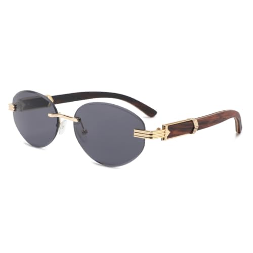 Lunettes de soleil sans monture luxe ovale pour femme élégante et chic