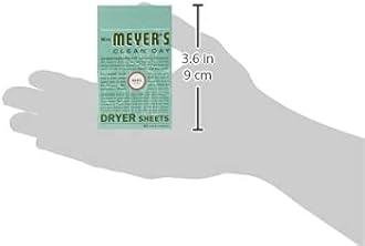 Mrs. Meyer's Clean Day Dryer Sheets, 80 Count (Basil, Pack of 3)