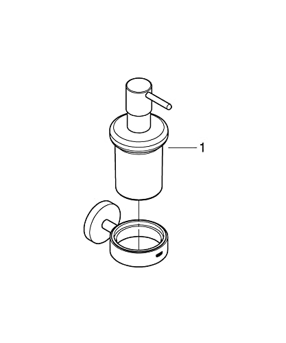 GROHE Start QuickFix Soap Dispenser with Holder (Metal and Glass, Filling Quantity 160 ml, Concealed Fastening - Image 4