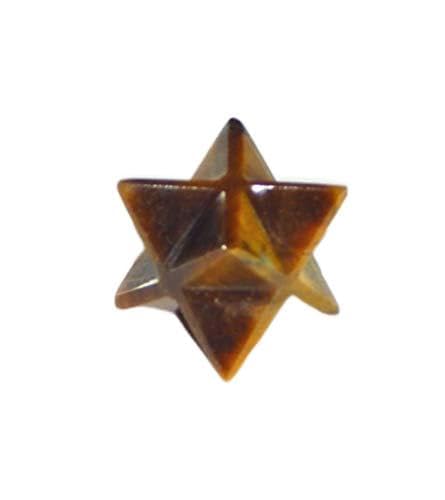 Œil de tigre naturel Merkaba étoile de qualité gemme supérieure aux reflets dorés authentiques