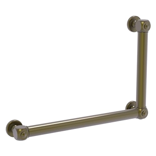 Allied Brass CU-GRSR1824-ABR Cube Design Smooth 90 Deg. Right Hand Grab Bar - 18x24 inch, Antique Brass by Allied Brass - Used condition - US$260.54