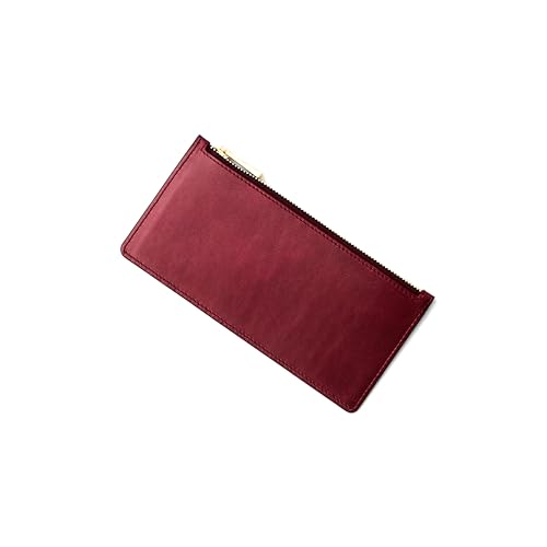 Handcrafted Full-Grain Leather Women’s Wallet, RFID Blocking, 12 Card Slots, 3 Compartments, Removable Zipper Coin Pouch, Gift Box & Pouch, Christmas & Birthday, Burgundy-Navy Blue4