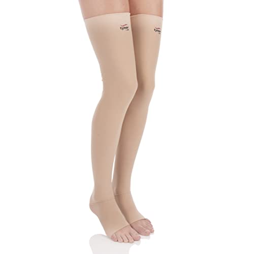 Image of Tynor Medical Compression Stocking Thigh High Class 2 (Pair), Beige, XS, Pack of 2