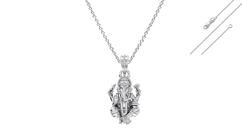 Pendentif argent Ganesh en métal précieux 925 ciselé pour homme et femme