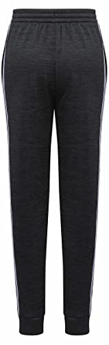 adidas Youth 3-Stripe Fleece Jogger (as1, Alpha, s, Regular, Heather Black/White)2