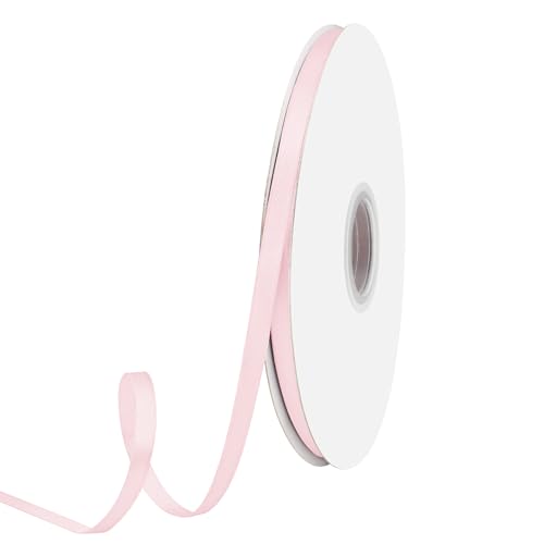 GTYBOVA 1/4 Inch x 100 Yards Ribbon Double Face Light Pink Satin Ribbon Polyester Fabric Ribbon Multiple Colors Available Ideal for Gift Wrapping Crafts Wedding Decor Hair Bow