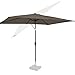 Produktbild VONROC Sonnenschirm rechteckig 200x300 - Rechteckiger Sonnenschirm für Terasse, Garten, Balkon, Gastro - Knickbar, Kurbel, Wetterfest - Rapallo (Taupe)
