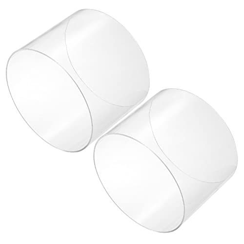 sourcing map Tubo de acrílico transparente rígido redondo tubo 2pcs 195mm ID 200mm OD 6 pulgadas para lámparas y linternas, sistema de refrigeración por agua