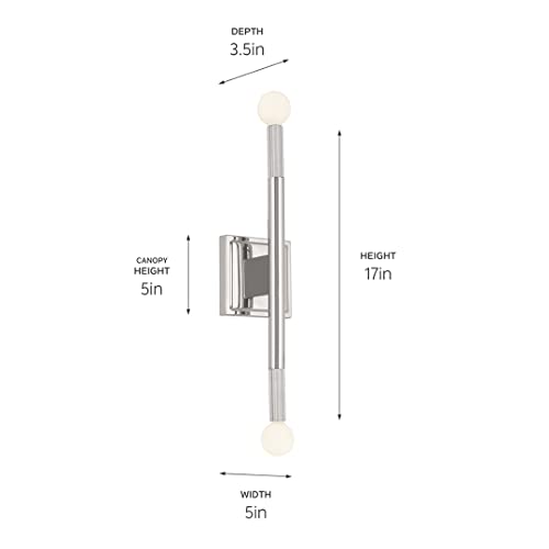Image of Kichler Odensa 17 Inch 2 Light Wall Sconce in Polished Nickel