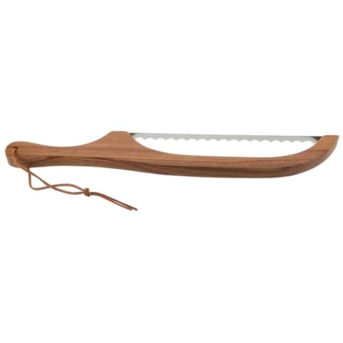 ABOOFAN Scie à Pain Inoxydable Trancheuse Bois pour Pain Long Outil de Découpe pour Pâtisserie Cuisine et Service à Gâteau