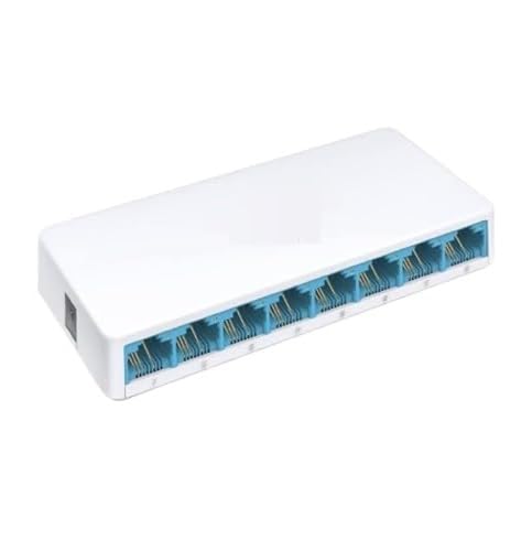 Ultra-Compact Design, Expand Your Network with RJ45 Ports | 8-Port 10/100Mbps Desktop Ethernet Switch – Auto MDI/MDIX, Plug & Play,