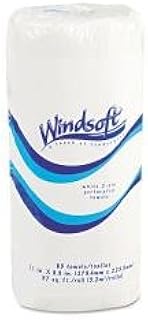 Windsoft Perforated Paper Towel Rolls, 11 inch x 8 4/5 inch, White, 85/Roll, 30 Rolls/Carton