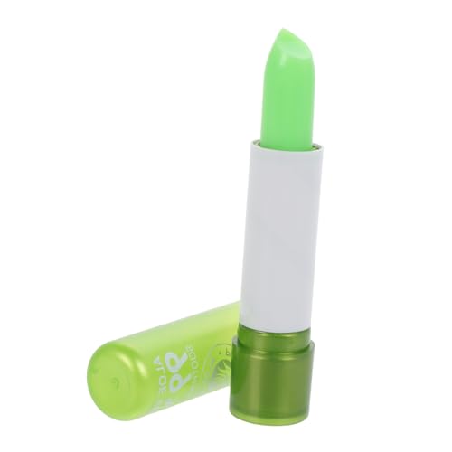 PACKOVE 変色リップクリーム Boulari唇の汚れ エルフのリップグロス リップマッド リップライトナー リップティントの保湿 スムースリッププランパー Green アロエ