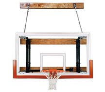 FoldaMount46 Victory Steel-Glass Side Folding Wall Mounted Basketball System Gold
