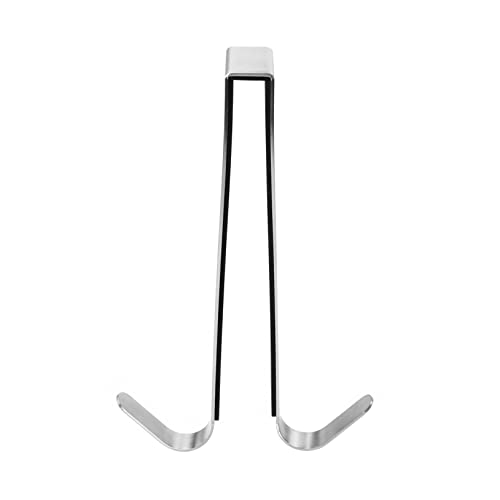 OUNONA 1pc Door Hook Storage Hangers Over The Door Hanging Rack Towel Hangers Double Sided Wreath Hook Back Door Hanger Punch- Hook Coat Hangers Towel Hooks Stainless Steel Silver