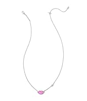 Kendra Scott Womens Lips Pendant Necklace Silver Hot Pink Mother Of Pearl One Size