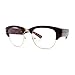 SA106 Retro Nerdy Thick Half Rim Hipster DJ Clear Lens Fashion Eyeglasses [Tortoise Gold - Clear]