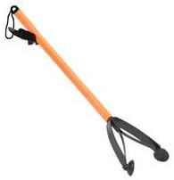 Orang-U-Tongs LITE, Lightweight Plastic Pick-Up Tool, Squeeze Grip, Rubber Suction Cup Reachers, Indoor-Outdoor for Occasional Users, 4.25" Wide Jaw, 1lb. Pick Up Capacity, Orange, 23" (7658)