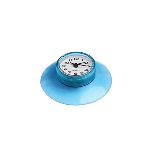 Horloge murale réveil étanche bleue avec fixation ventouse forte