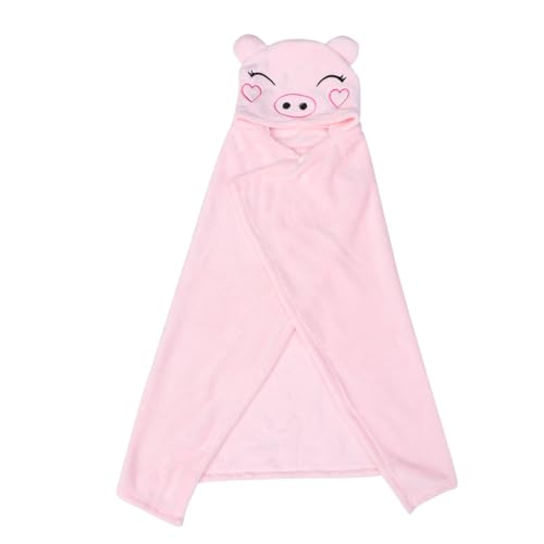 SOESFOUFU Manta Poncho Capa de Cerdito de Dibujos Animados Manta de Ñiño Rosa y Lavable a Máquina para Dormir y Siesta Cobija Cómoda Estática