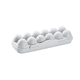 Jjoer Hueveras De Plastico Huevo Organizador Huevo cestas Cestas y Soportes para Huevos Bandeja de plástico para Huevos Gray,12 Cells