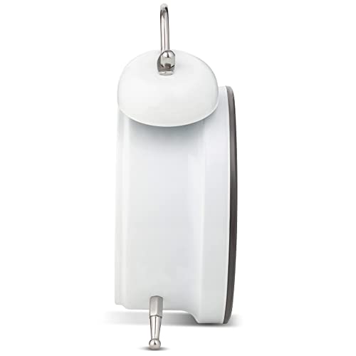 Bernhard Products Analog Alarm Clock Extra Loud Twin Bells Retro White 4 Inch Silent Non-Ticking Quartz Battery Operated with Backlight, Decorative Bedside Table Desk Vintage Clocks for Heavy Sleepers by Bernhard Products - Image 3