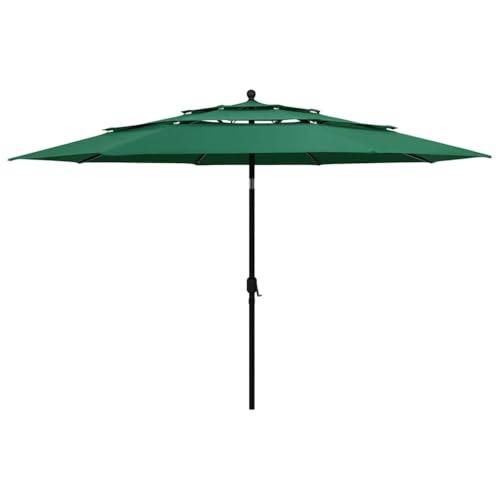 Parasol de terrasse mât aluminium avec toile polyester résistante couleur sable 2m