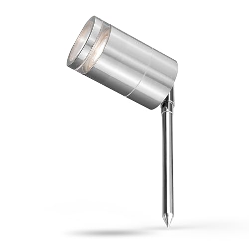 4lite Marinus Outdoor Spike Light (Stainless Steel) Rust Free IP65 Rated Garden Single Spot Light - 4L2/2003-4Yr Guarantee