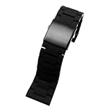 Generico Cinturino for orologio da uomo in acciaio rivestito in gomma impermeabile compatibile con Diesel DZ7370 DZ7396 DZ4289 cinturino for bracciale 28 mm(Black)