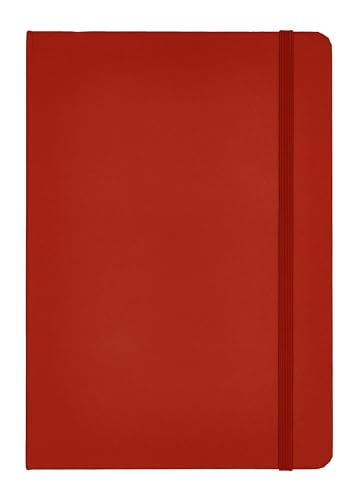 TSI Notizbuch A5, kariert, Farbe rot, 192 Seiten, mit Innentasche, Lesezeichen, Elastischer Verschluß, Art. Nr. 63555-RT