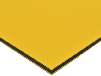 BuyPlastic King ColorCore Plastic Sheet 1/4" x 12" x 24" Yellow-Black-Yellow Color Core, HDPE Board, High Density Polyethylene Panel