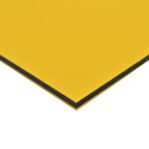 BuyPlastic King ColorCore Plastic Sheet 1/4" x 12" x 24" Yellow-Black-Yellow Color Core, HDPE Board, High Density Polyethylene Panel