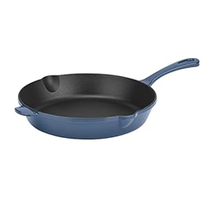 Cuisinart CI22-24BG Chef’s Classic Enameled Cast Iron Round Fry Pan, 10-Inch, Provencal Blue