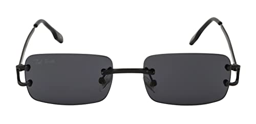 Image of Ted Smith Mens Womens Polycarbonate Uv Protection Metal Rectangular Sunglasses